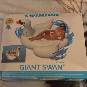 Giant Swan Inflatable Pool Float - White